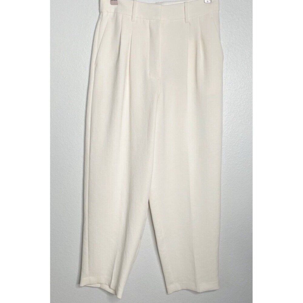 Wilfred Carrot Cream Ivory  High Rise Pleated  Pants Size 8